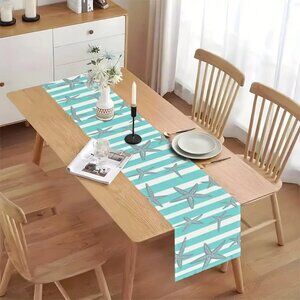 Coastal Beach Theme Decor Table Runner - Star Fish - 72" x 13"